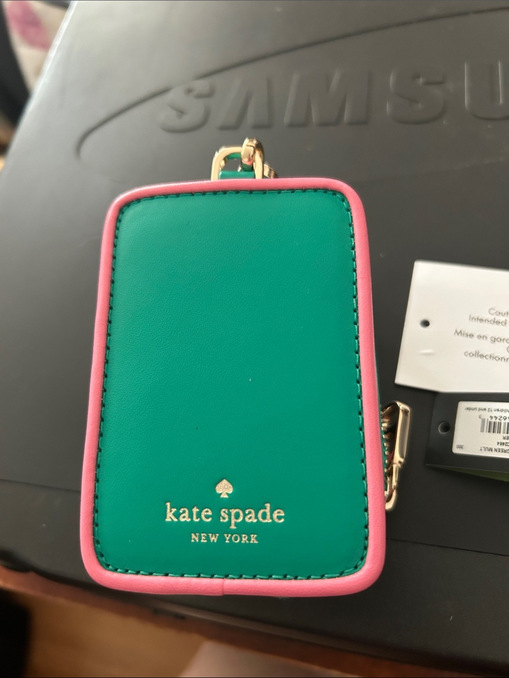kate spade teal, pink, yellow sardines coin purse BN - Picture 4 of 5